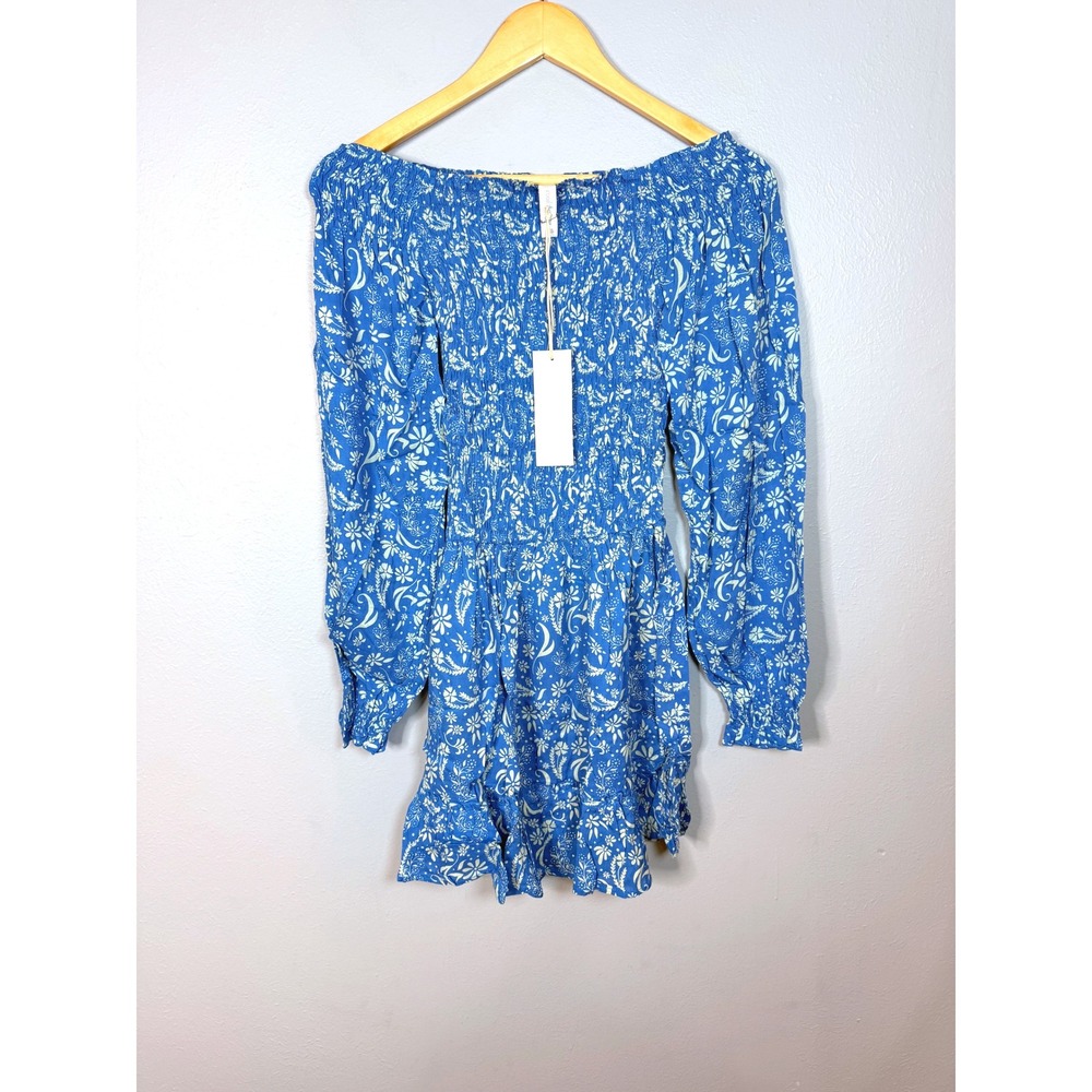 Cool Change Stevie Dress Vanilla‎ Meadow/Cobalt Blue XS NWT